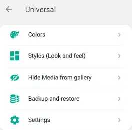 Universal Settings